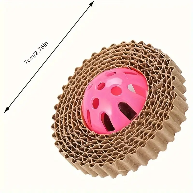 3 cat toy balls, made of corrugated cardboard and plastic
